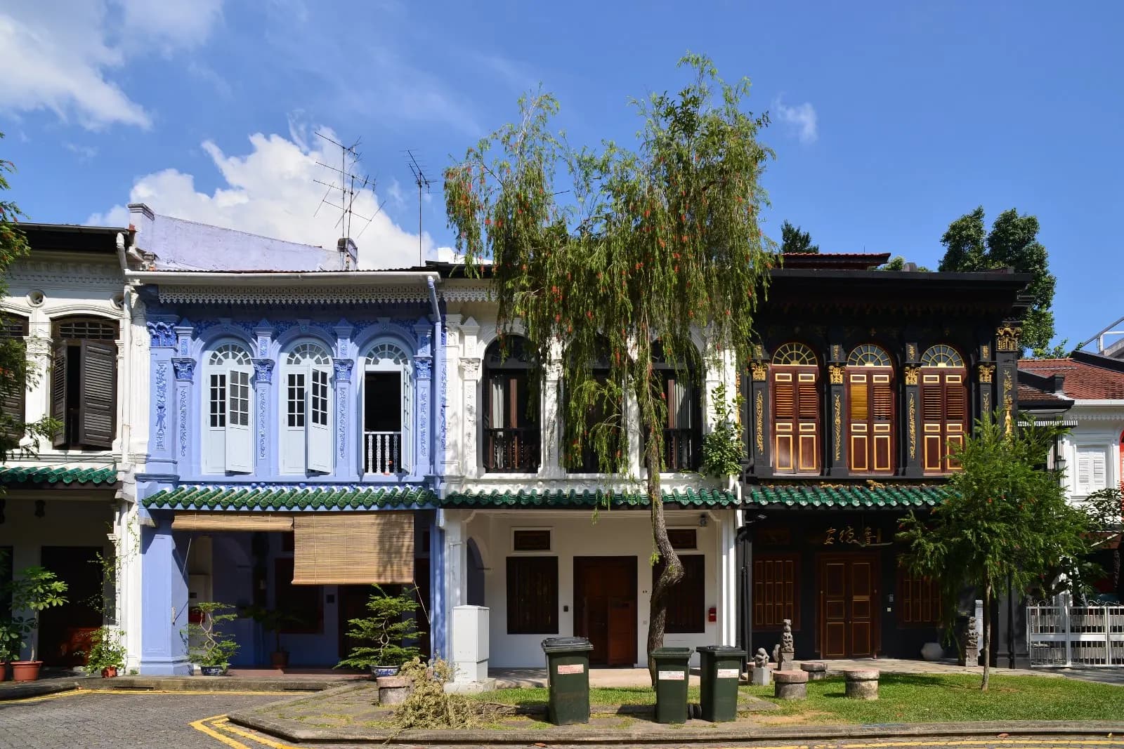 Terraced houses along Emerald Hill Road in Singapore.