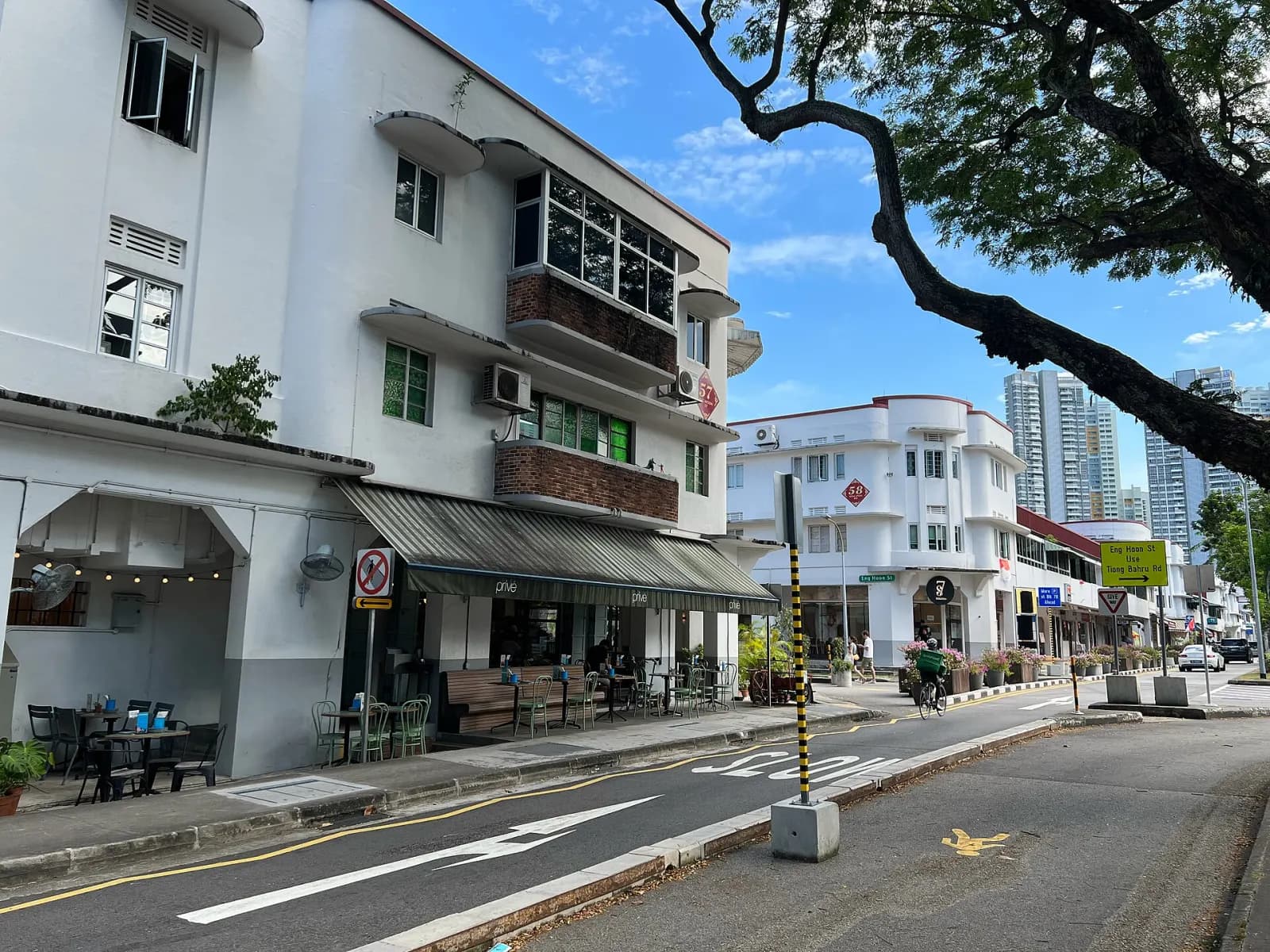 Singapore Improvement Trust flats at 57 and 58 Tiong Bahru Road, viewed from Seng Poh Road.