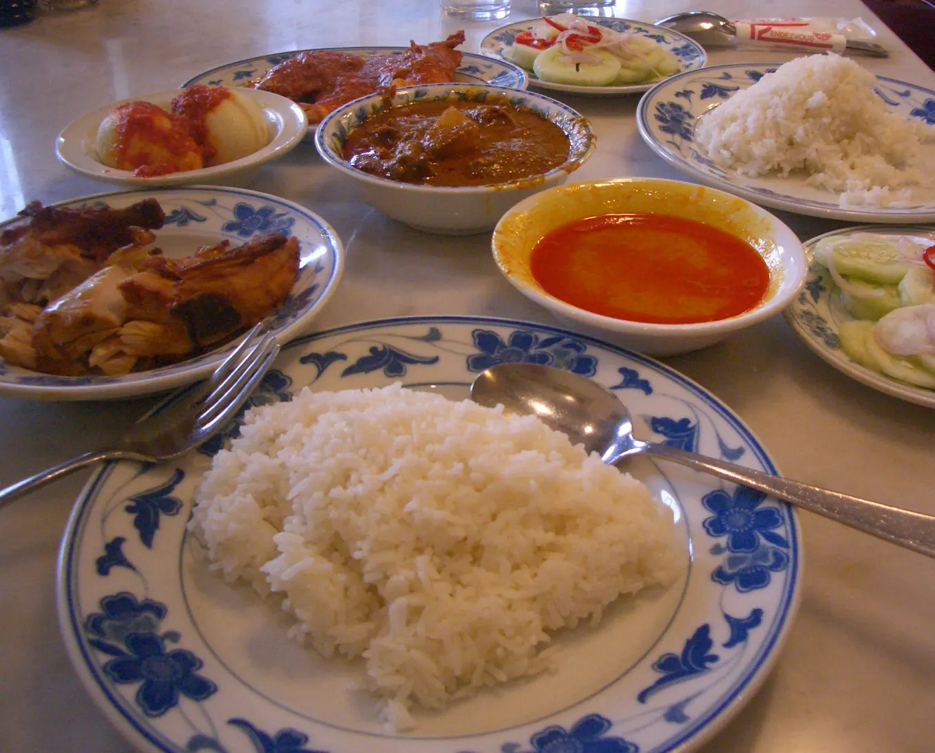 A nasi padang meal photographed in Singapore, shown as a representative dining image.