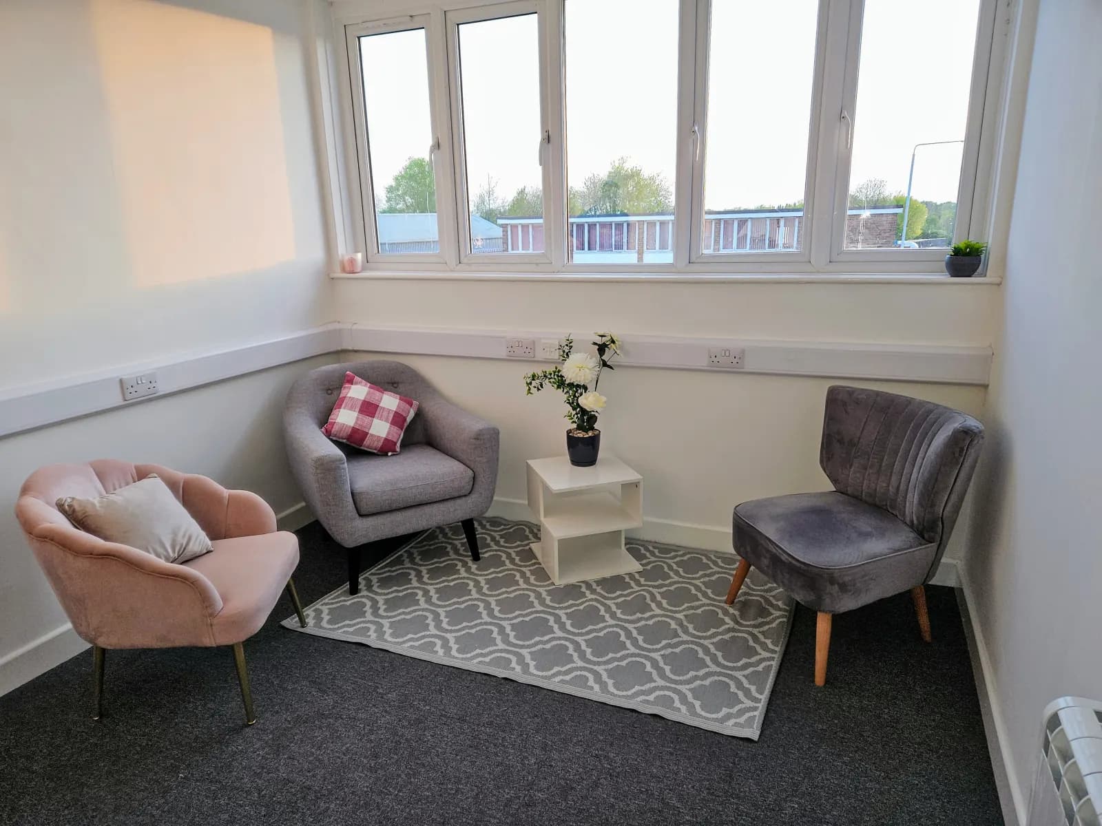 A private room used for psychotherapy and mental-health support.