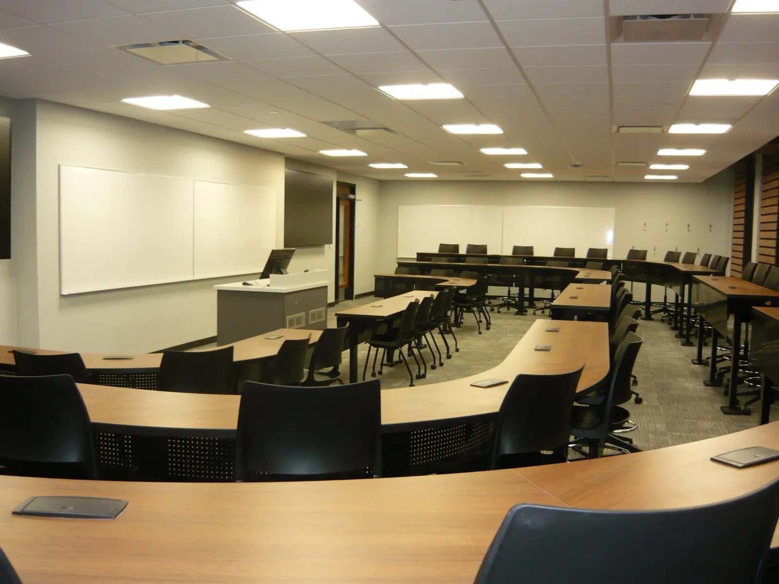 A classroom at the Edwards School of Business.