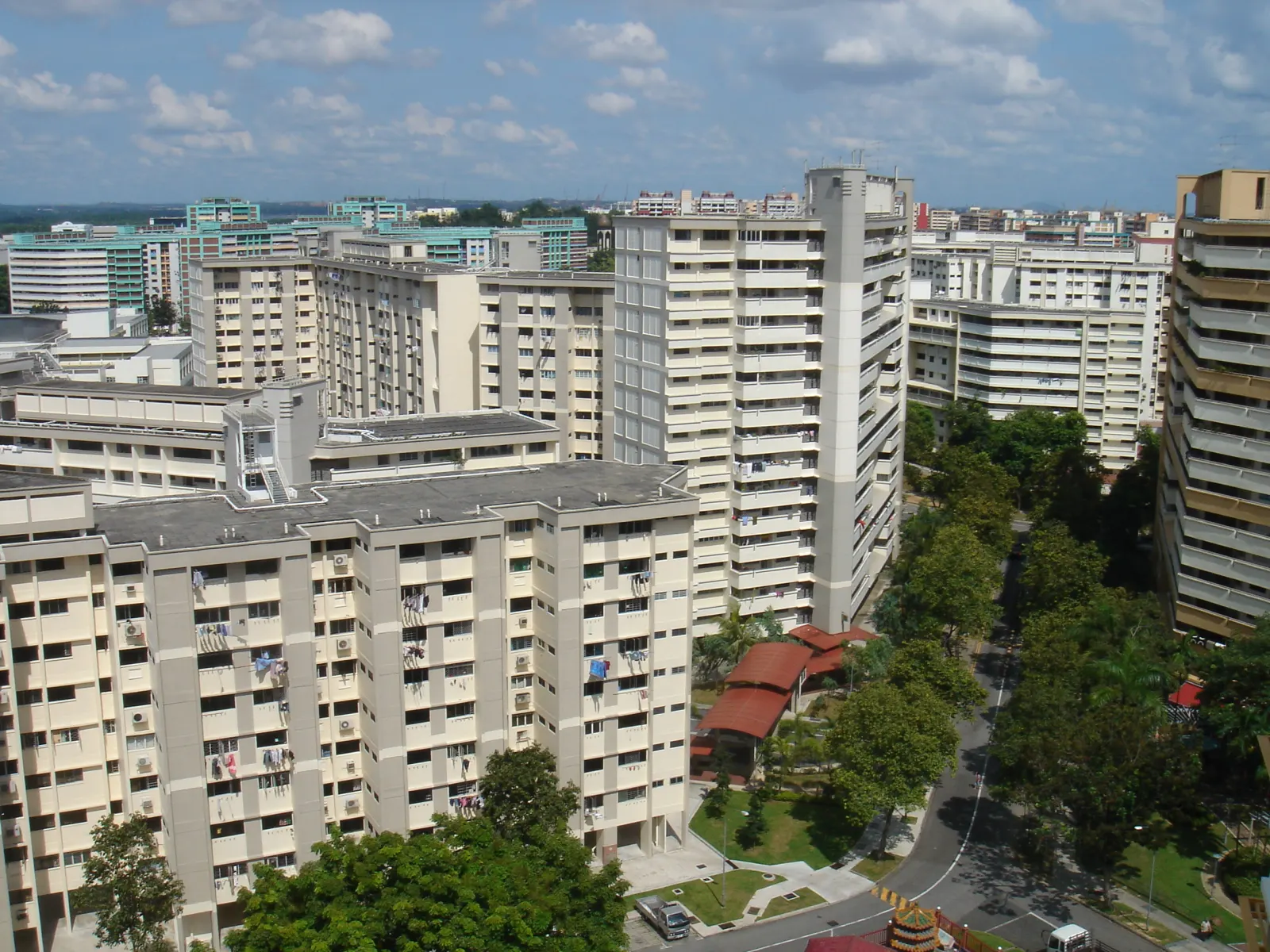 Housing and Development Board apartment blocks in Yishun, Singapore.